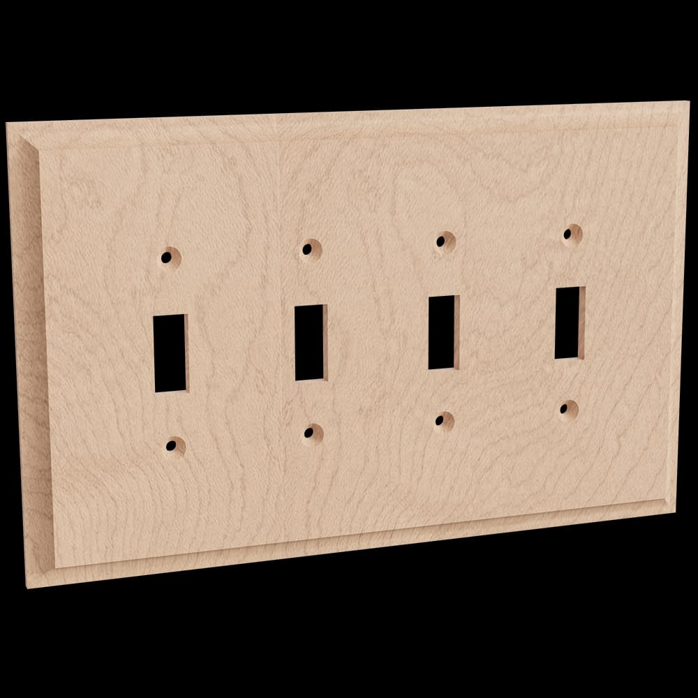 01454001AL1 - Designs of Distinction - Quad Light Switch Plate - Alder