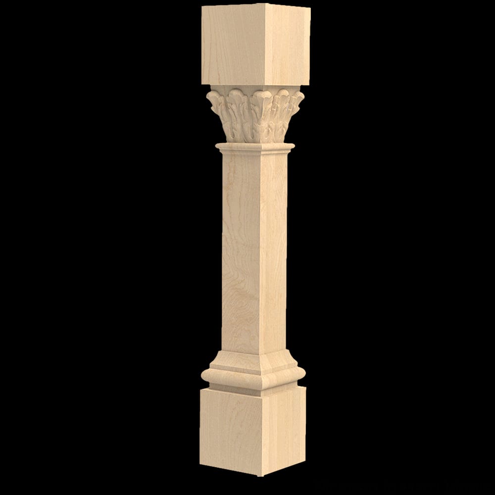 01520223HM1 - Designs of Distinction - Large Diameter 6 inch Ionic Acanthus Column - Hard Maple
