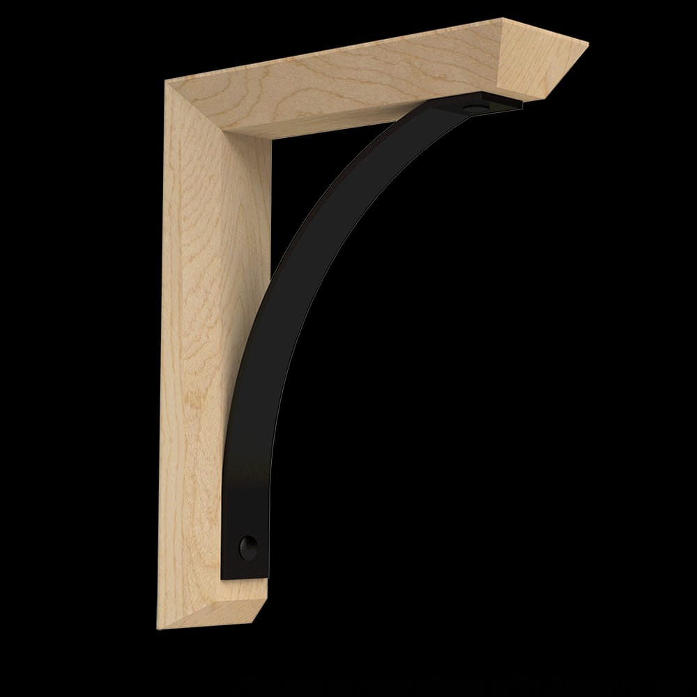 01600006WKWR1 - Designs of Distinction - Small Bauhaus Bracket with Flat Black Arch - White Oak