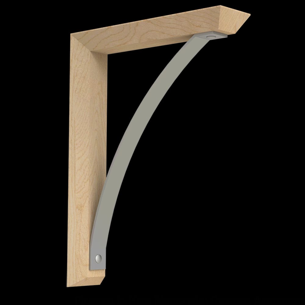 01600016WKBA1 - Designs of Distinction - Large Bauhaus Bracket with Brushed Aluminum Arch - White Oak