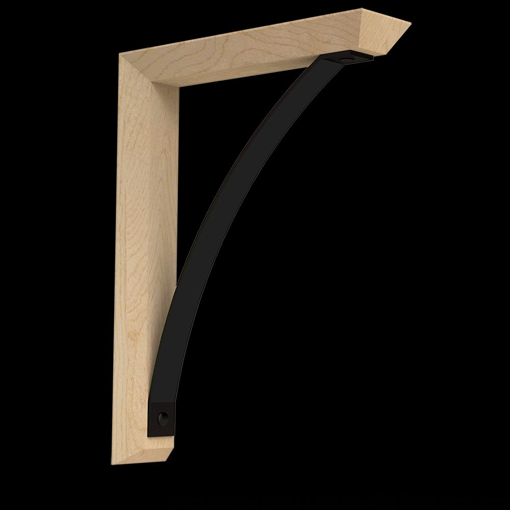 01600016WKWR1 - Designs of Distinction - Large Bauhaus Bracket with Flat Black Arch - White Oak