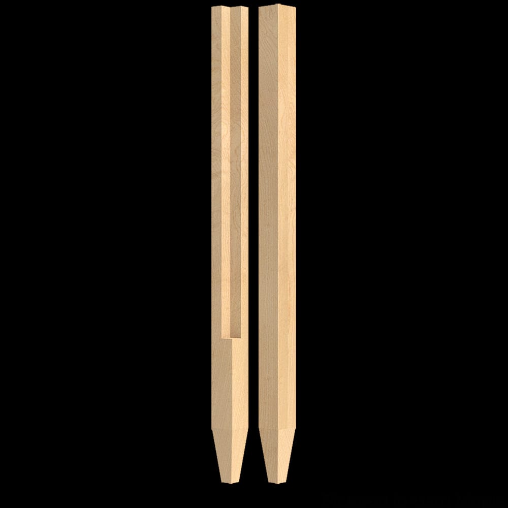 01622025HM3 - Designs of Distinction - Notched 2 inch Square Island Column with Foot - Hard Maple