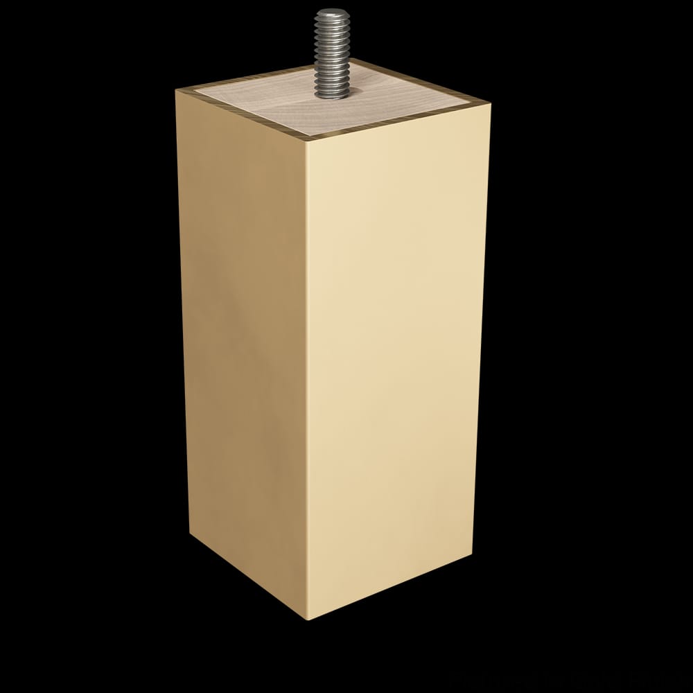 01700245GL6 - Designs of Distinction - 2 inch x 4.5 inch Square Foot with Metal Sleeve and Bolt - Soft Gold