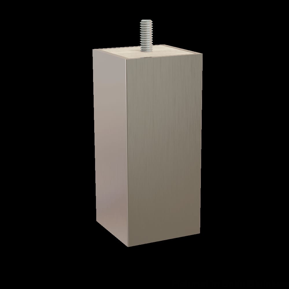 01700245ST6 - Designs of Distinction - 2 inch x 4.5 inch Square Foot with Metal Sleeve and Bolt - Satin Stainless