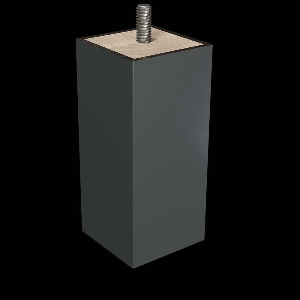 01700245WR6 - Designs of Distinction - 2 inch x 4.5 inch Square Foot with Metal Sleeve and Bolt - Flat Black