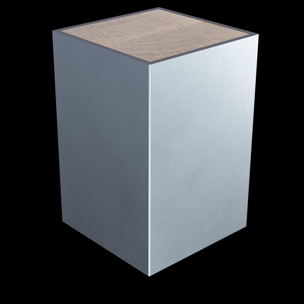 01700345BA1 - Designs of Distinction - 3 inch x 4.5 inch Square Foot with Metal Sleeve - Brushed Aluminum