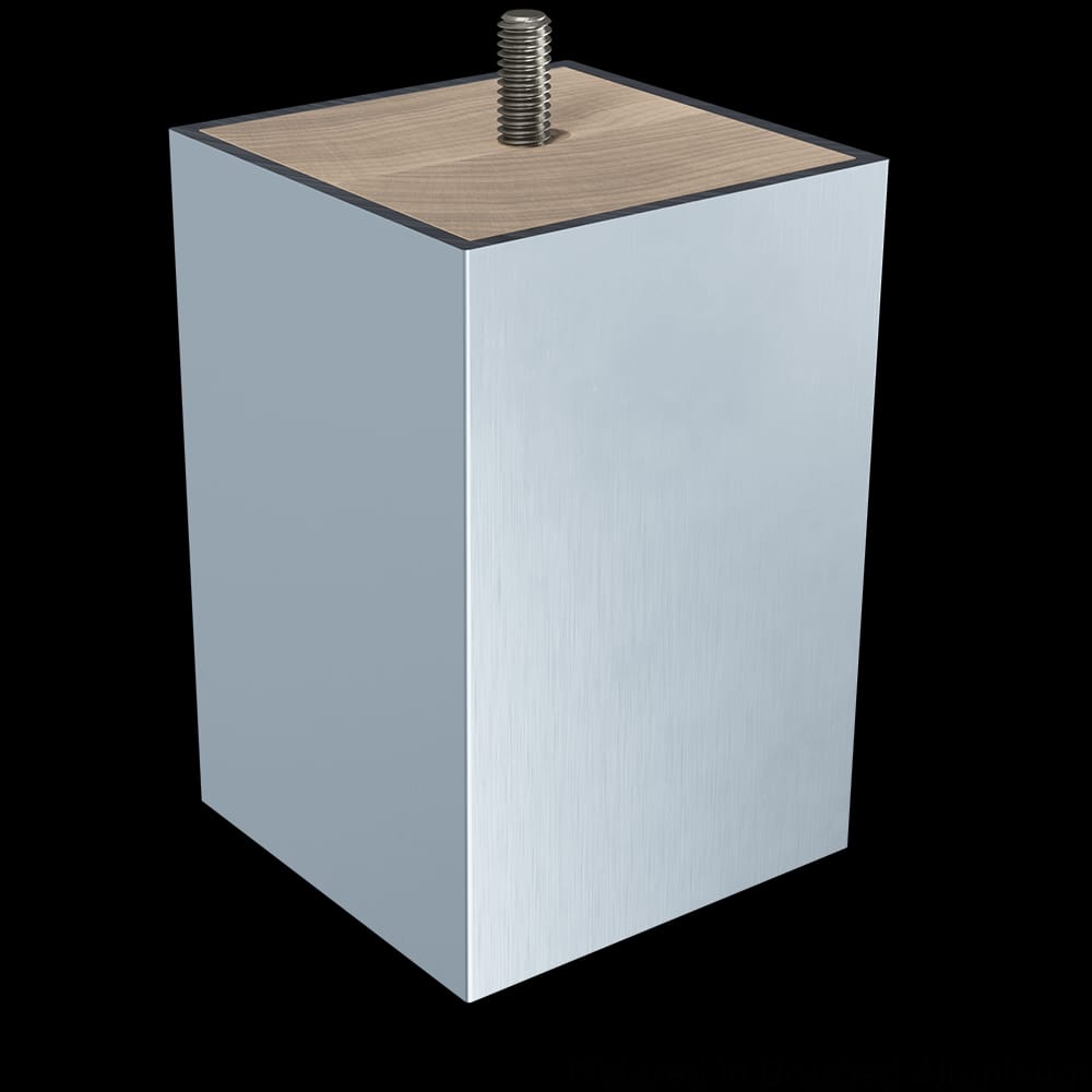 01700345BA6 - Designs of Distinction - 3 inch x 4.5 inch Square Foot with Metal Sleeve and Bolt - Brushed Aluminum