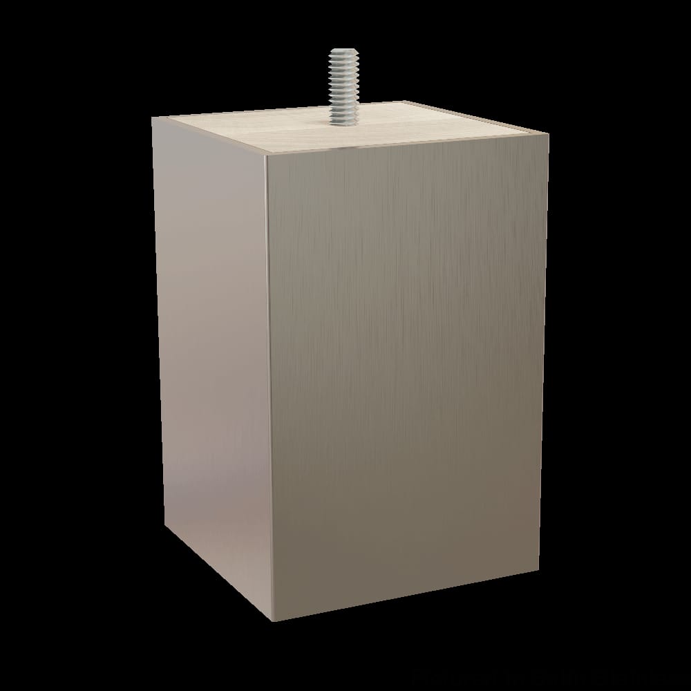01700345ST6 - Designs of Distinction - 3 inch x 4.5 inch Square Foot with Metal Sleeve and Bolt - Satin Stainless