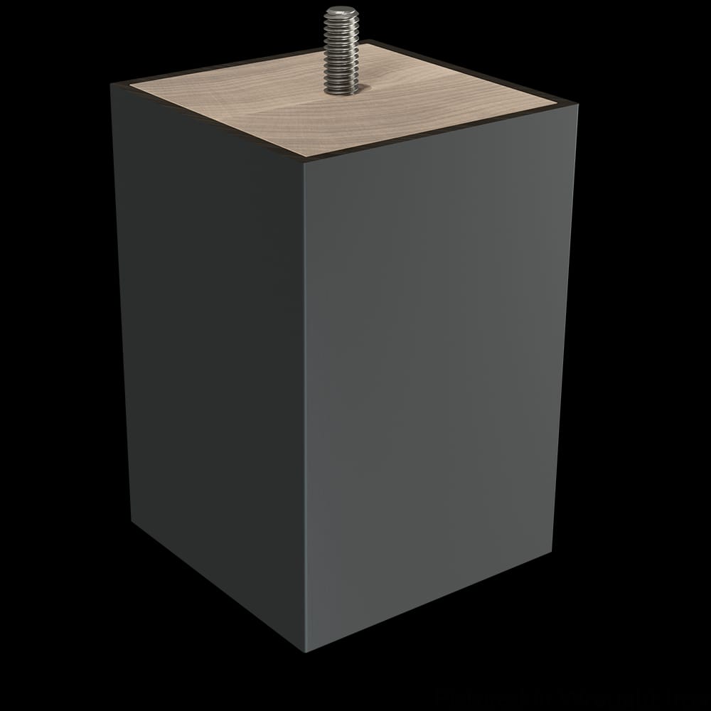 01700345WR6 - Designs of Distinction - 3 inch x 4.5 inch Square Foot with Metal Sleeve and Bolt - Flat Black