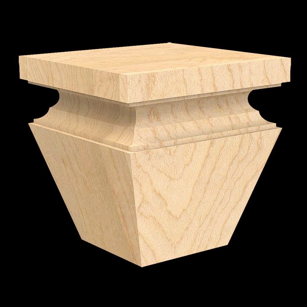 01700457AK1 - Designs of Distinction - Nouveau Square Bun Foot - Red Oak