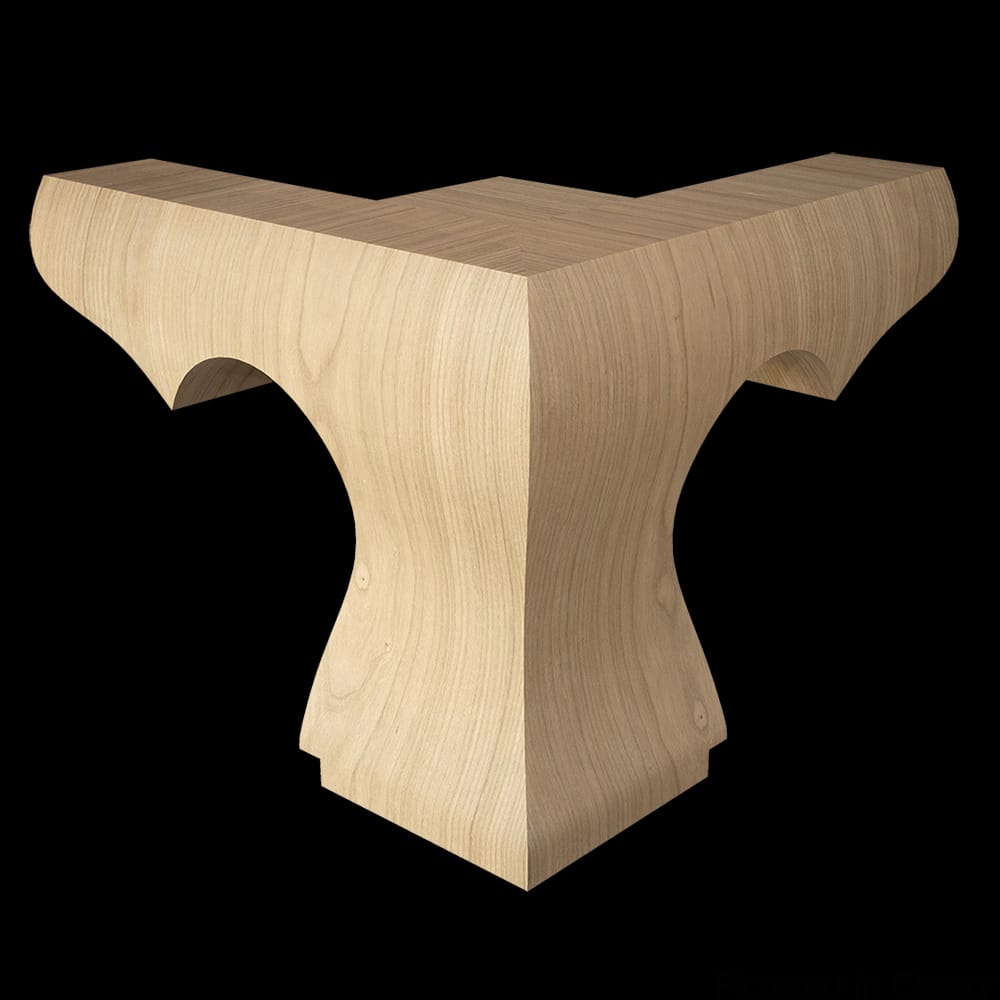 01703010CH1 - Designs of Distinction - Hampton Plain Corner Bun Foot - Cherry