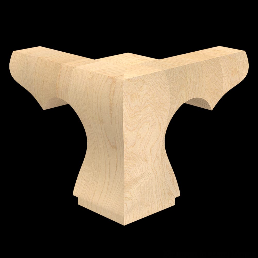 01703010HM1 - Designs of Distinction - Hampton Plain Corner Bun Foot - Hard Maple