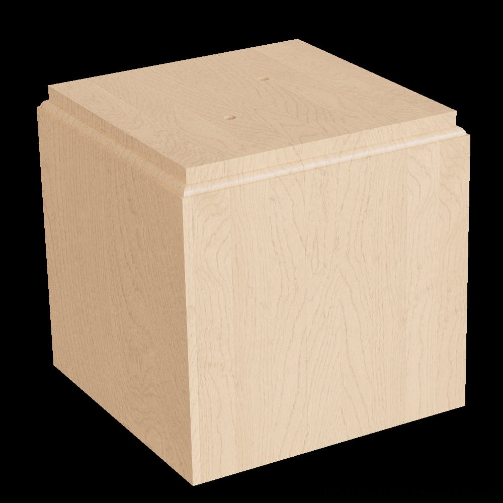 01705810AL1 - Designs of Distinction - Large Square Bun Foot/Column Base - Alder