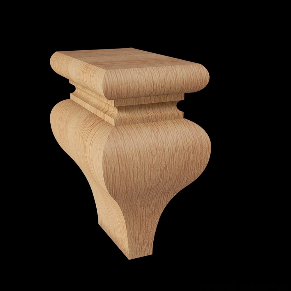 01706060AK1 - Designs of Distinction - Toe Kick Tulip Bun Foot - Red Oak