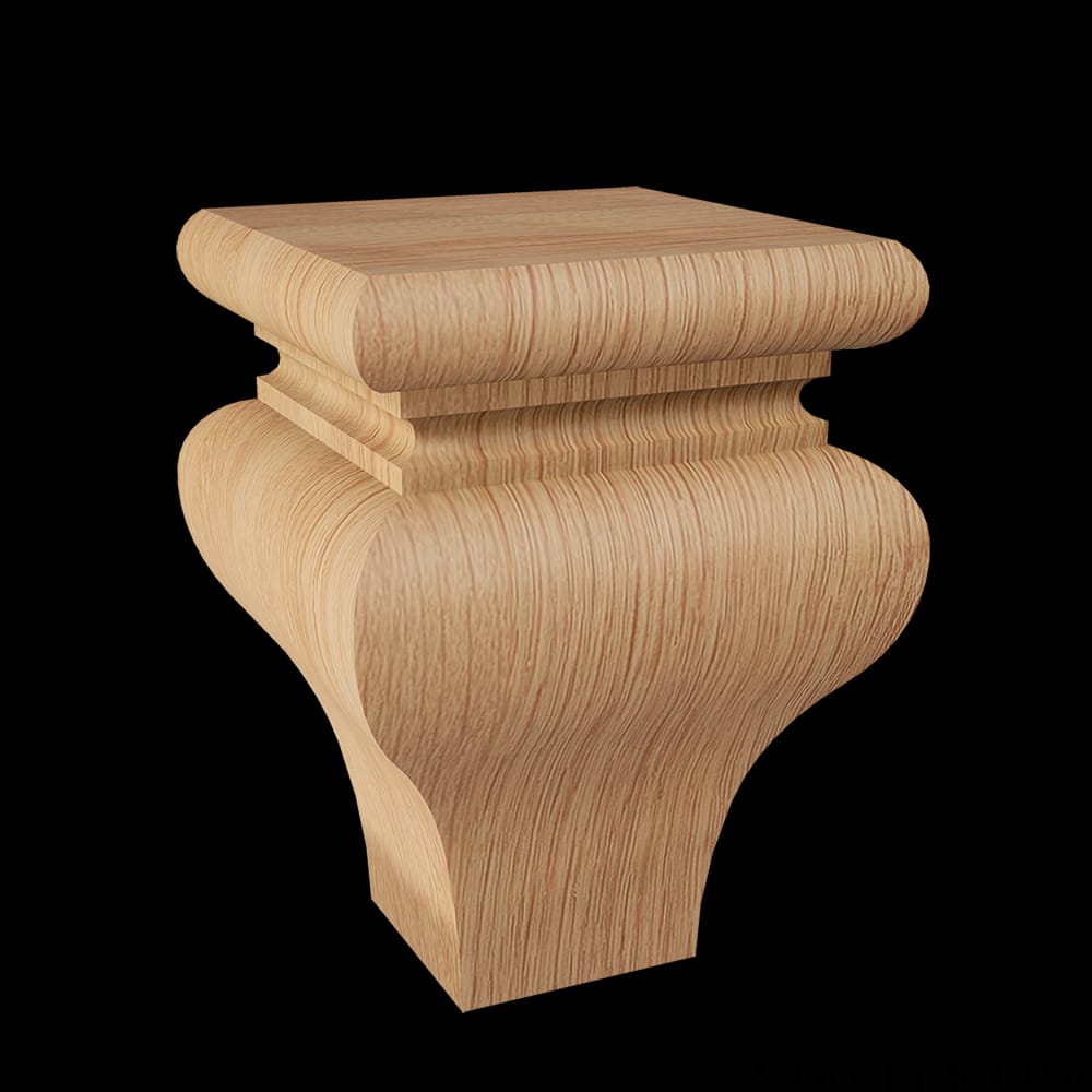 01706065AK1 - Designs of Distinction - Square Tulip Bun Foot - Red Oak