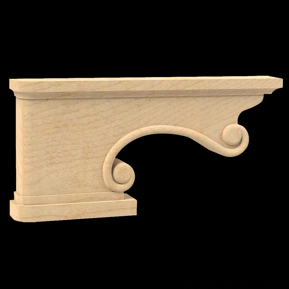 01708110HM1 - Designs of Distinction - Hand Carved Left and Right Pedestals - Hard Maple