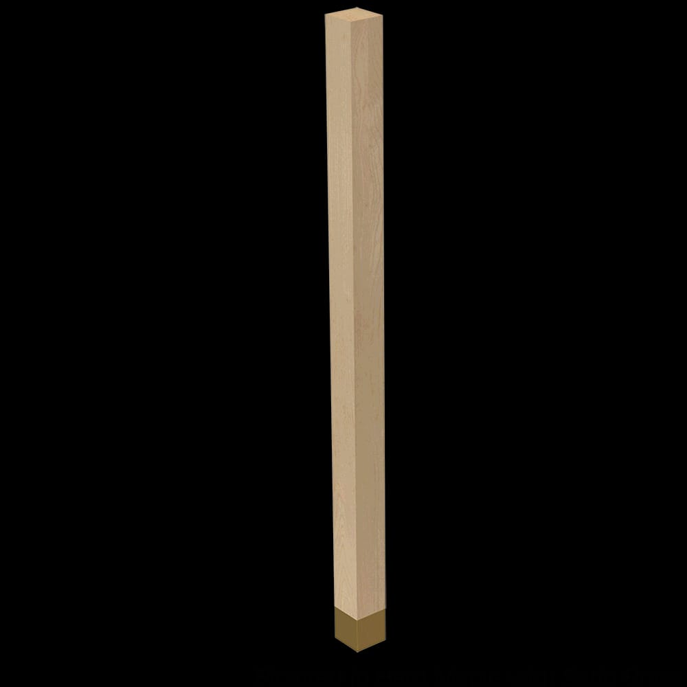 01722010AKSB1 - Designs of Distinction - 2 inch x 35.25 inch Square Leg with Satin Brass Sleeve - Red Oak