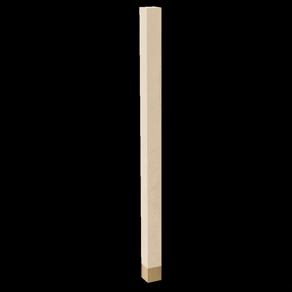 01722010WLPB1 - Designs of Distinction - 2 inch x 35.25 inch Square Leg with Polished Brass Sleeve - Walnut