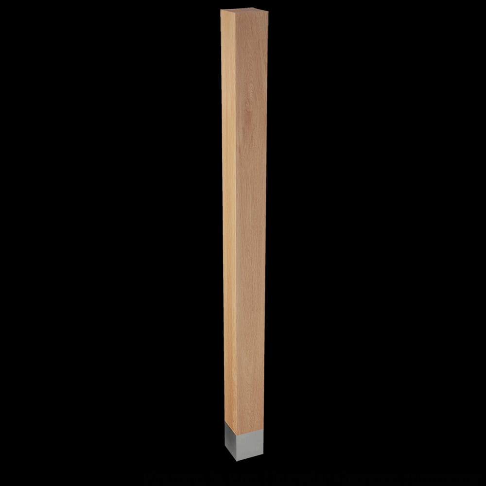 01722910AKBA1 - Designs of Distinction - 2 inch x 29 inch Square Leg with Brushed Aluminum Sleeve - Red Oak