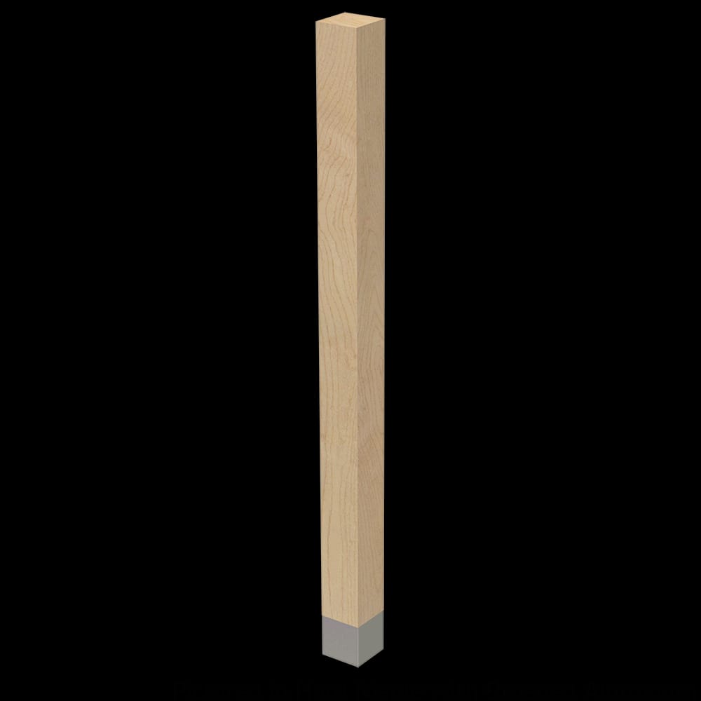 01722910HMBA1 - Designs of Distinction - 2 inch x 29 inch Square Leg with Brushed Aluminum Sleeve - Hard Maple