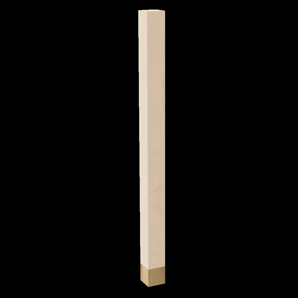 01722910HMPB1 - Designs of Distinction - 2 inch x 29 inch Square Leg with Polished Brass Sleeve - Hard Maple