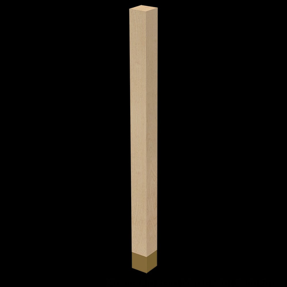 01722910HMSB1 - Designs of Distinction - 2 inch x 29 inch Square Leg with Satin Brass Sleeve - Hard Maple