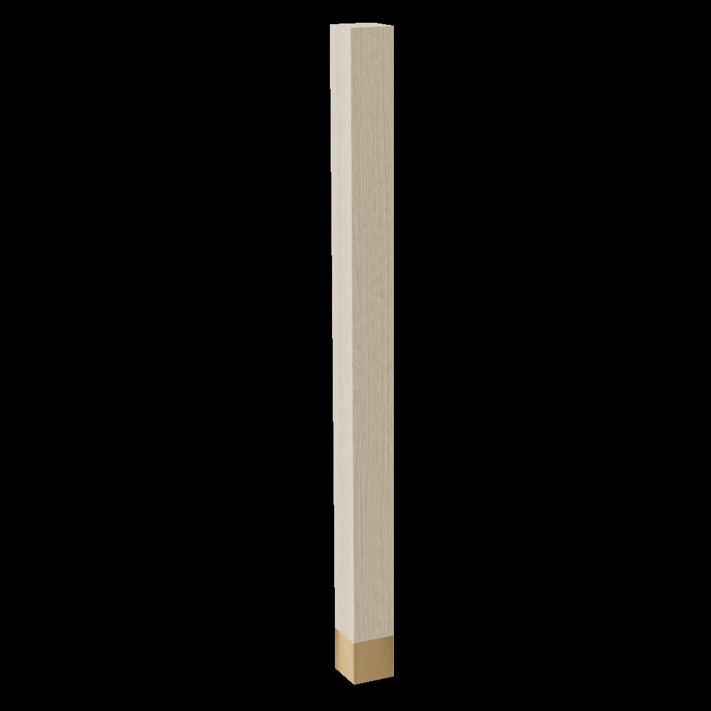 01722910WKPB1 - Designs of Distinction - 2 inch x 29 inch Square Leg with Polished Brass Sleeve - White Oak