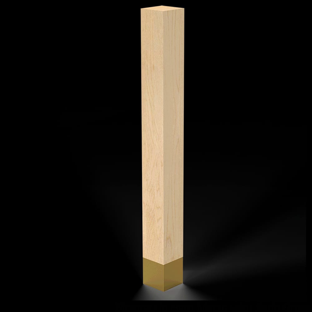 01723001ALSB1 - Designs of Distinction - 3 inch x 29 inch Square Leg with Satin Brass Sleeve - Alder
