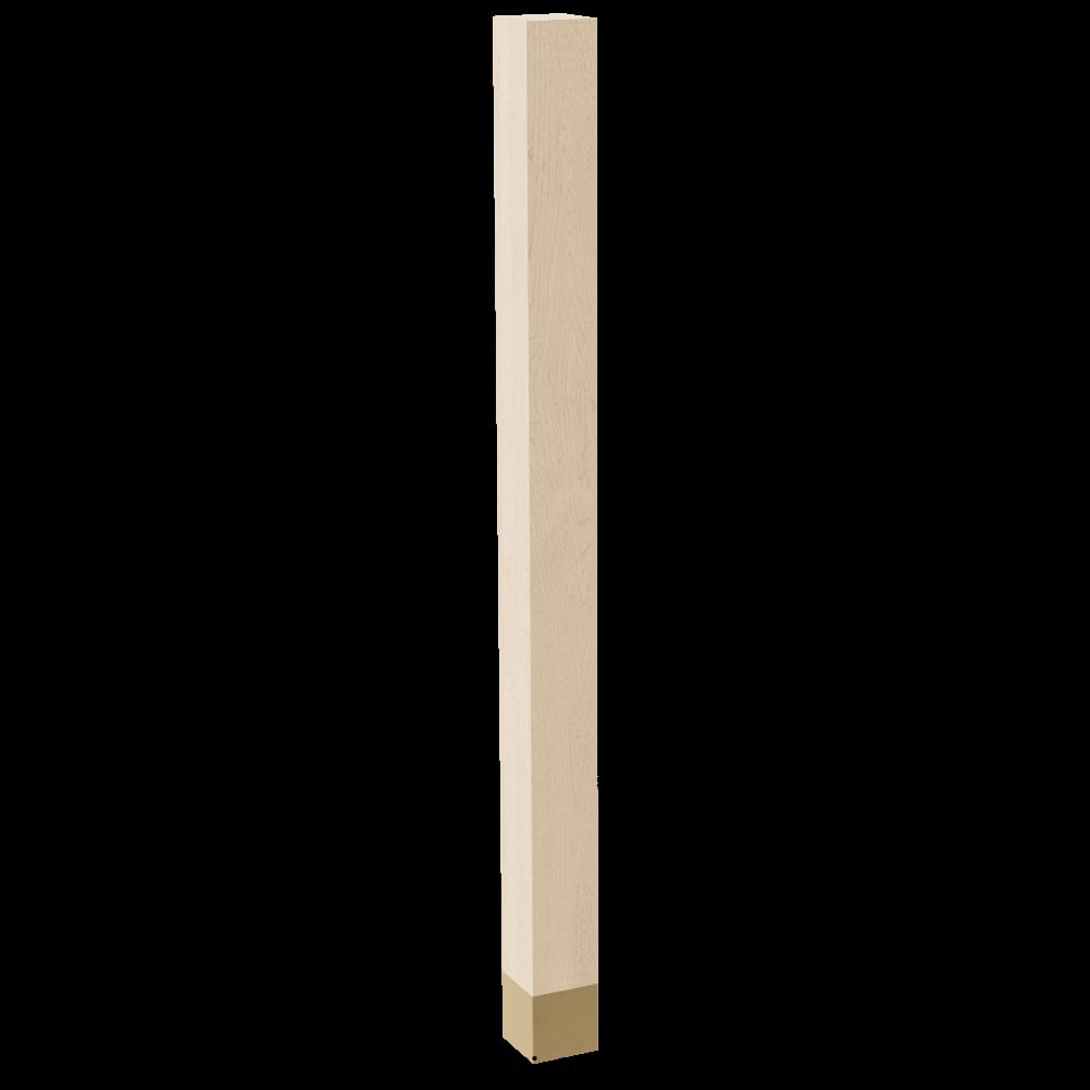 01723010ALPB1 - Designs of Distinction - 3 inch x 35.25 inch Square Leg with Polished Brass Sleeve - Alder