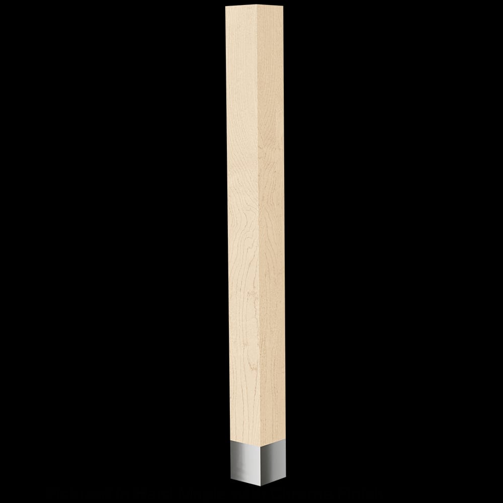 01723010WKCR1 - Designs of Distinction - 3 inch x 35.25 inch Square Leg with Chrome Sleeve - White Oak