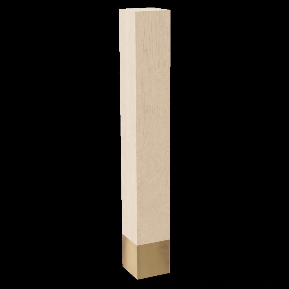 01724001ALPB1 - Designs of Distinction - 4 inch x 29 inch Square Leg with Polished Brass Sleeve - Alder