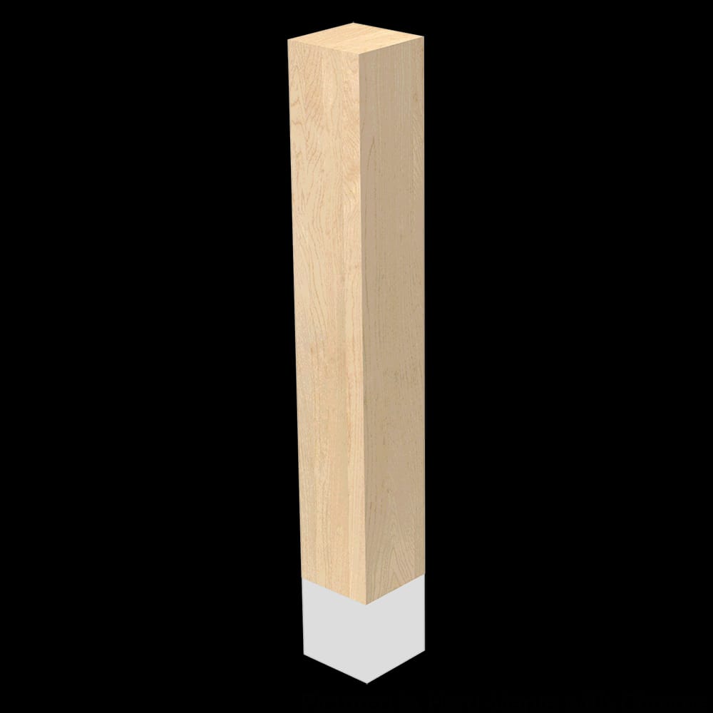 01724001WKCR1 - Designs of Distinction - 4 inch x 29 inch Square Leg with Chrome Sleeve - White Oak