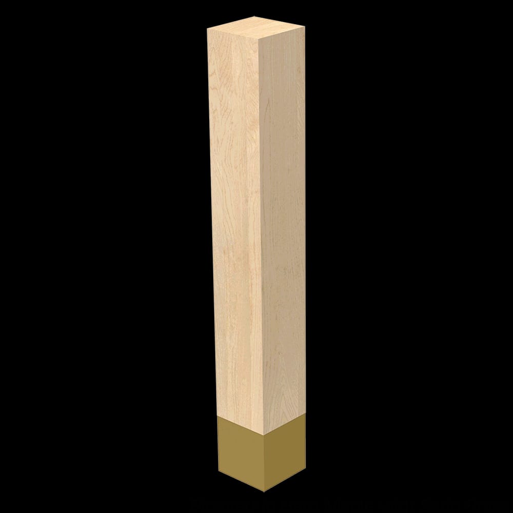 01724001WLSB1 - Designs of Distinction - 4 inch x 29 inch Square Leg with Satin Brass Sleeve - Walnut
