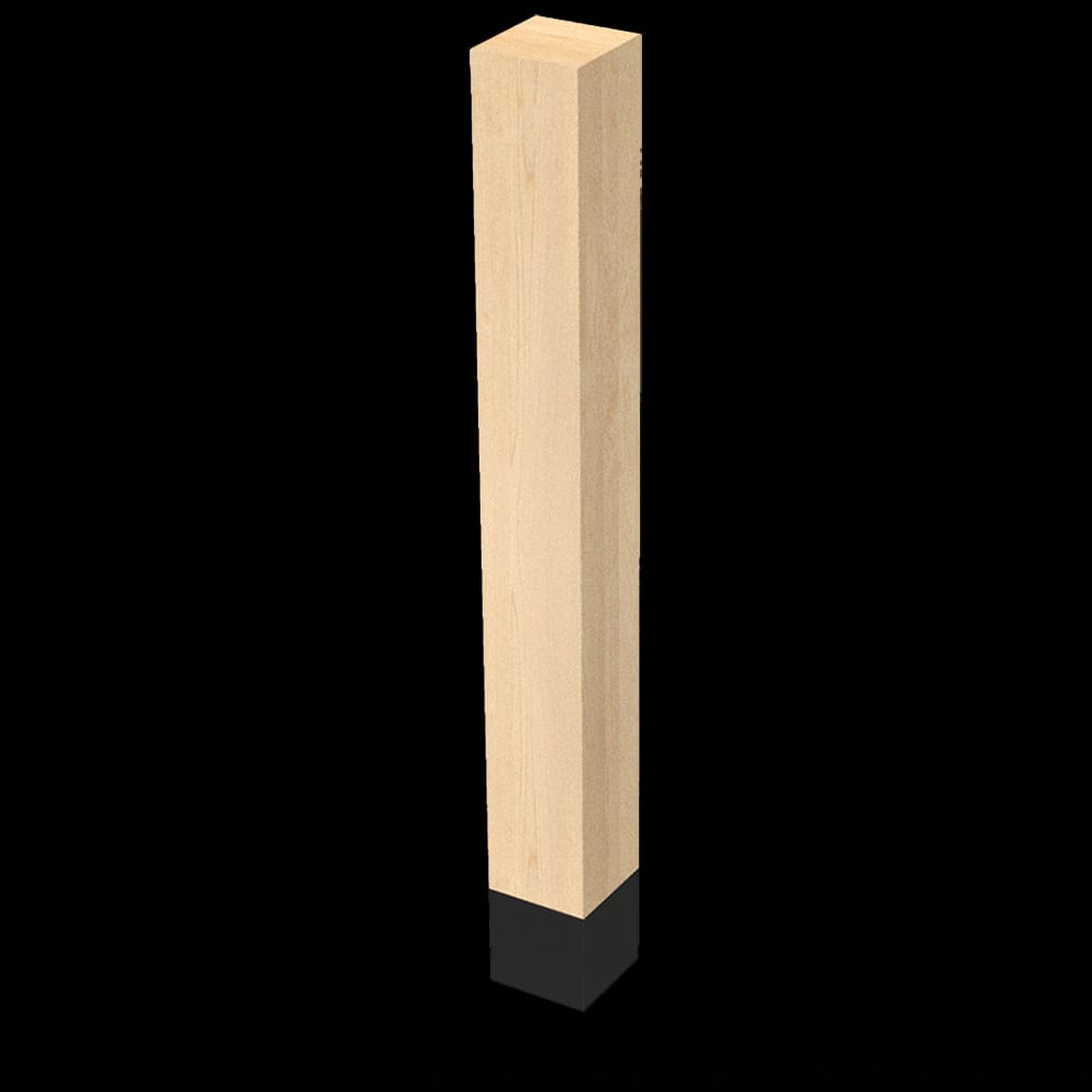 01724010HMWR1 - Designs of Distinction - 4 inch x 35.25 inch Square Leg with Flat Black Sleeve - Hard Maple