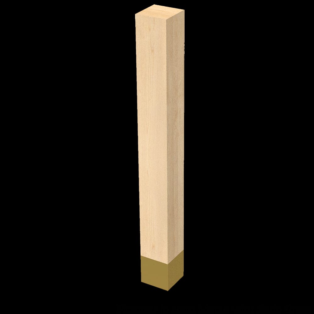 01724010WKSB1 - Designs of Distinction - 4 inch x 35.25 inch Square Leg with Satin Brass Sleeve - White Oak