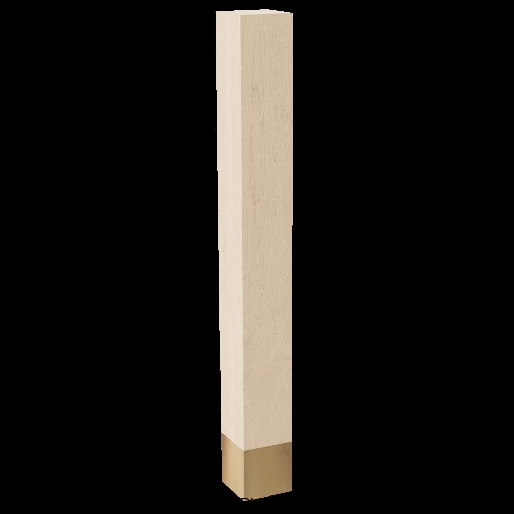 01724010WLPB1 - Designs of Distinction - 4 inch x 35.25 inch Square Leg with Polished Brass Sleeve - Walnut