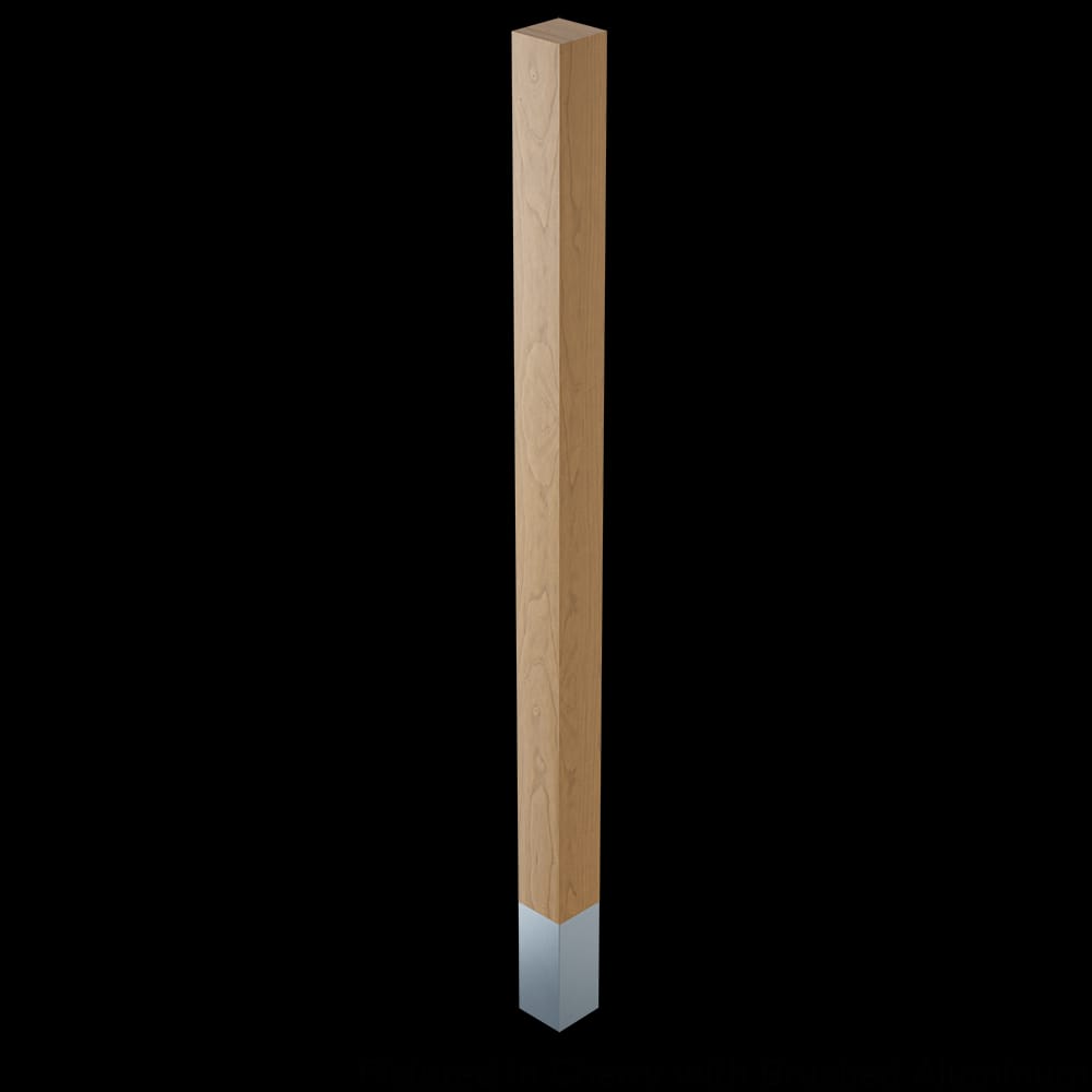01724500CHBA1 - Designs of Distinction - 2 inch x 35.25 inch Square Leg with 4.5 inch Brushed Aluminum Sleeve - Cherry