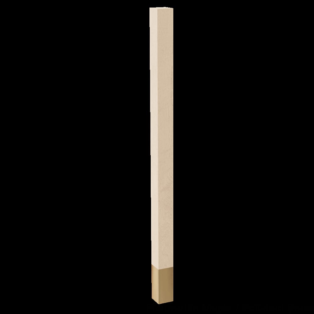 01724500PTPB1 - Designs of Distinction - 2 inch x 35.25 inch Square Leg with 4.5 inch Polished Brass Sleeve - Paint Grade