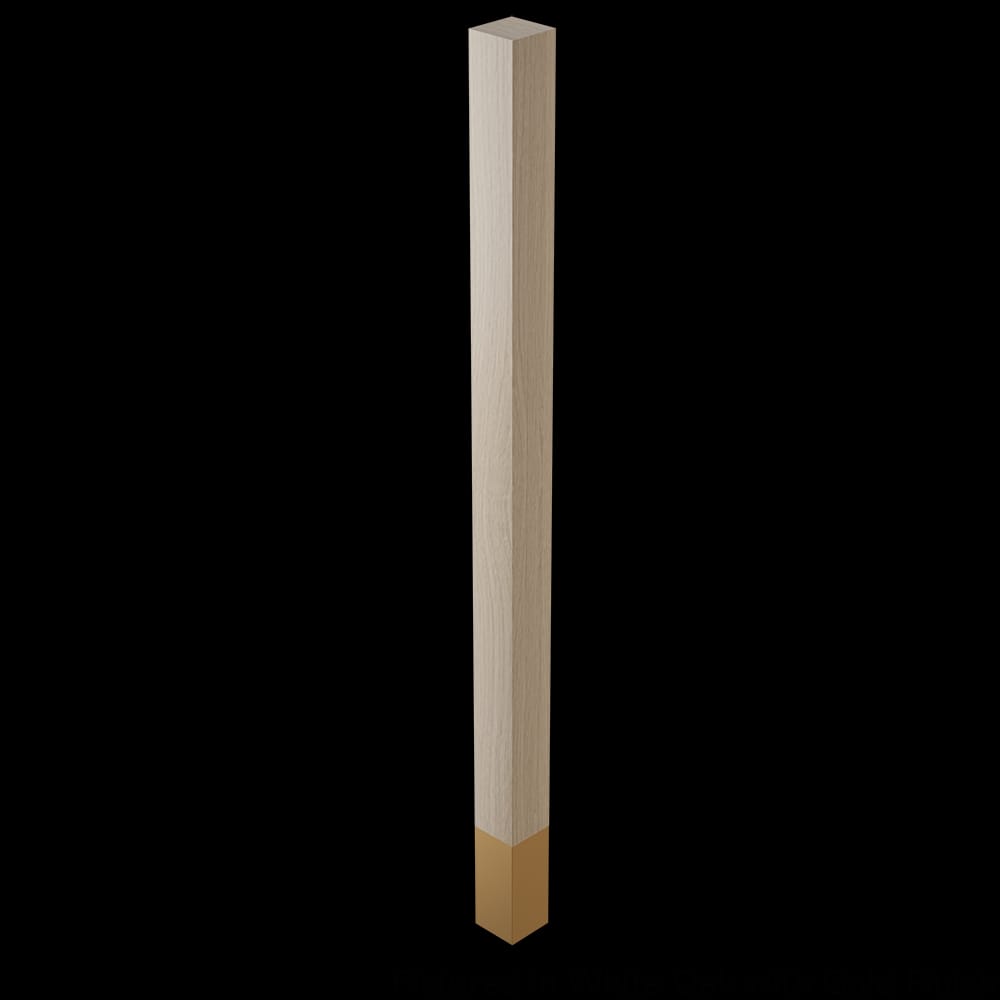 01724500WKGL1 - Designs of Distinction - 2 inch x 35.25 inch Square Leg with 4.5 inch Soft Gold Sleeve - White Oak