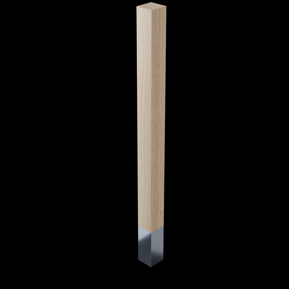 01724529WKCR1 - Designs of Distinction - 2 inch x 29 inch Square Leg with 4.5 inch Chrome Sleeve - White Oak