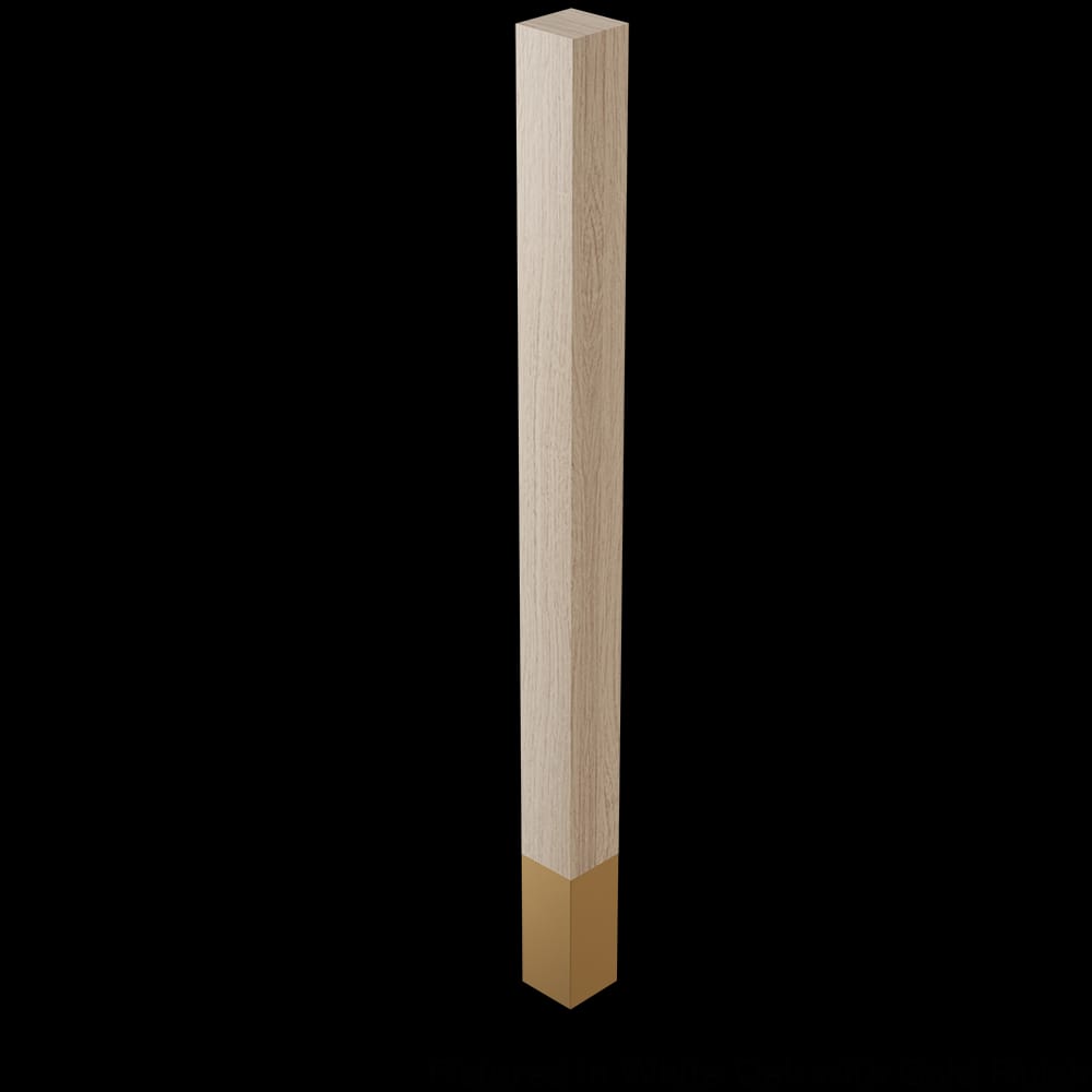 01724529WKGL1 - Designs of Distinction - 2 inch x 29 inch Square Leg with 4.5 inch Soft Gold Sleeve - White Oak