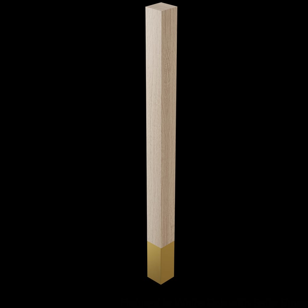 01724529WKSB1 - Designs of Distinction - 2 inch x 29 inch Square Leg with 4.5 inch Satin Brass Sleeve - White Oak