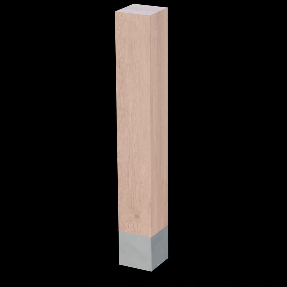 01725010AKBA1 - Designs of Distinction - 5 inch x 35.25 inch Square Leg with Brushed Aluminum Sleeve - Red Oak