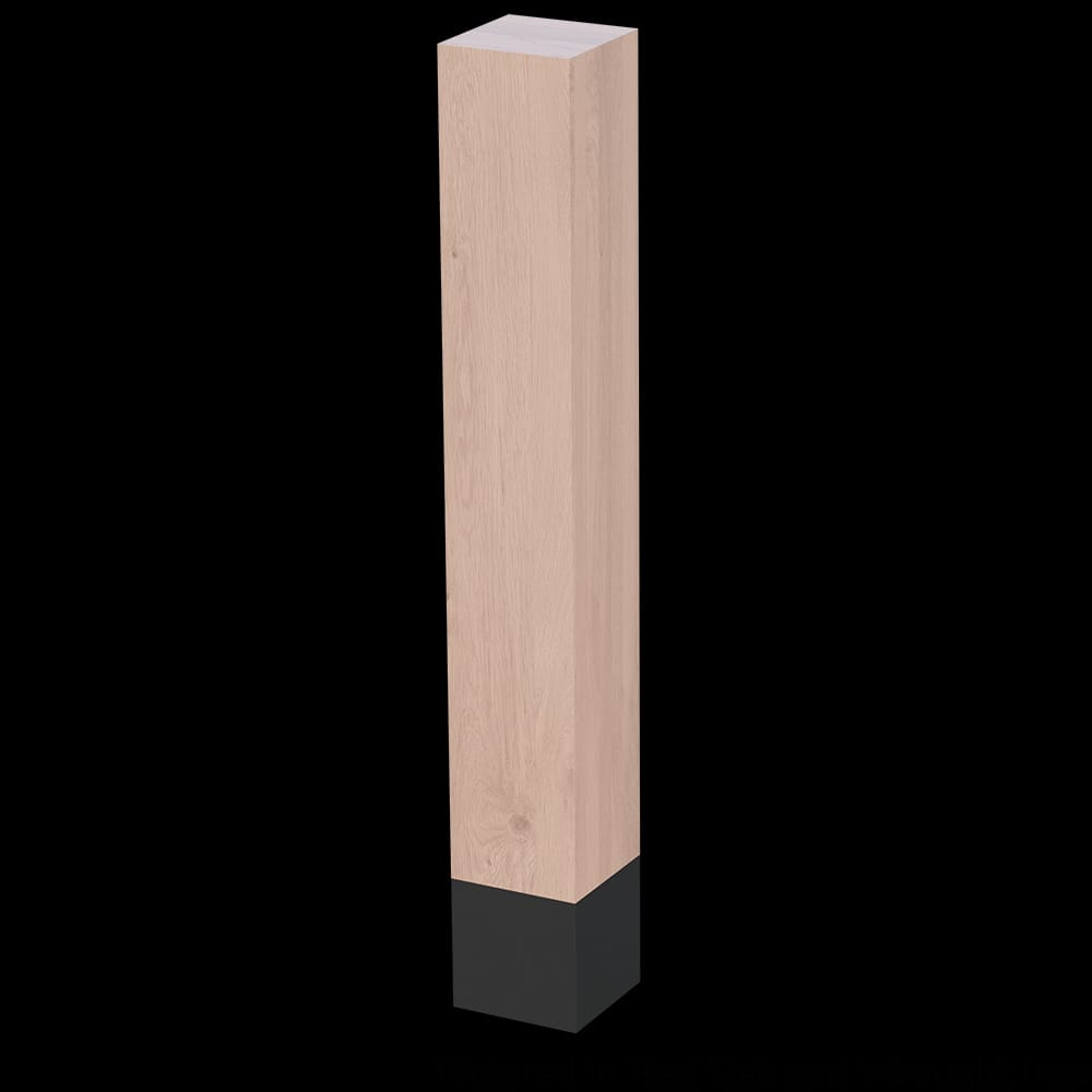 01725010AKWR1 - Designs of Distinction - 5 inch x 35.25 inch Square Leg with Flat Black Sleeve - Red Oak