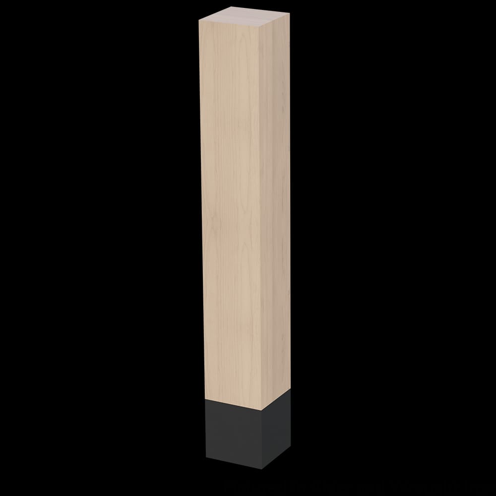 01725010ALWR1 - Designs of Distinction - 5 inch x 35.25 inch Square Leg with Flat Black Sleeve - Alder