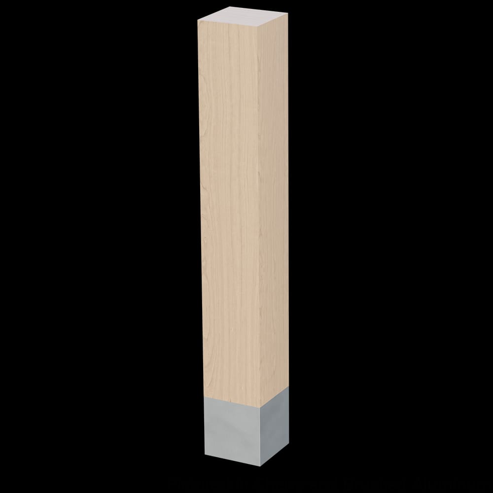 01725010CHBA1 - Designs of Distinction - 5 inch x 35.25 inch Square Leg with Brushed Aluminum Sleeve - Cherry