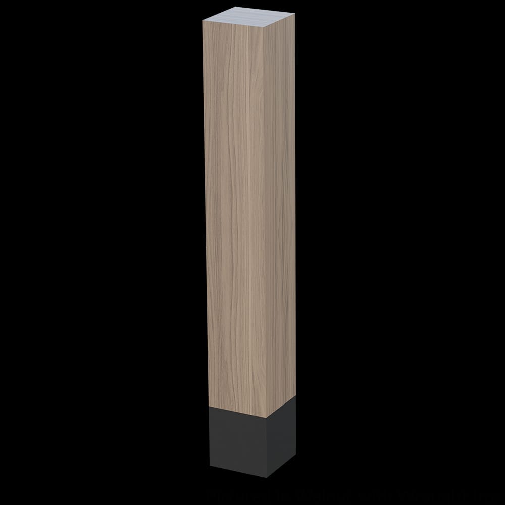 01725010WLWR1 - Designs of Distinction - 5 inch x 35.25 inch Square Leg with Flat Black Sleeve - Walnut