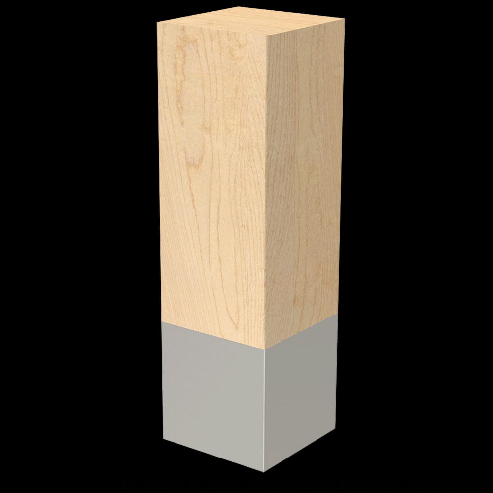 01731010WKBA1 - Designs of Distinction - 3 inch x 10 inch Square Leg with Brushed Aluminum Sleeve - White Oak
