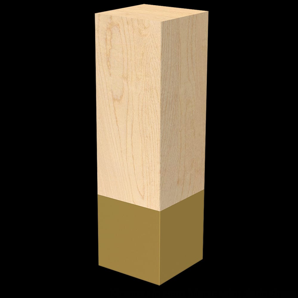 01731010WKSB1 - Designs of Distinction - 3 inch x 10 inch Square Leg with Satin Brass Sleeve - White Oak
