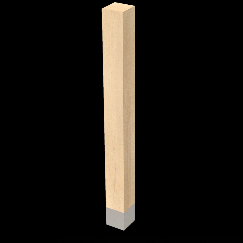 01734010ALBA1 - Designs of Distinction - 4 inch x 42.25 inch Square Leg with Brushed Aluminum Sleeve - Alder